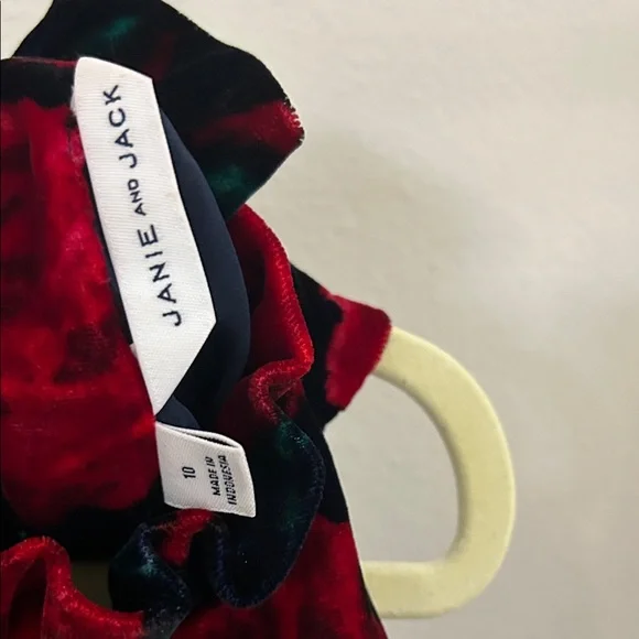 Janie and Jack size 10 Girls holiday Christmas Dress - Red and Black - Picture 3 of 4